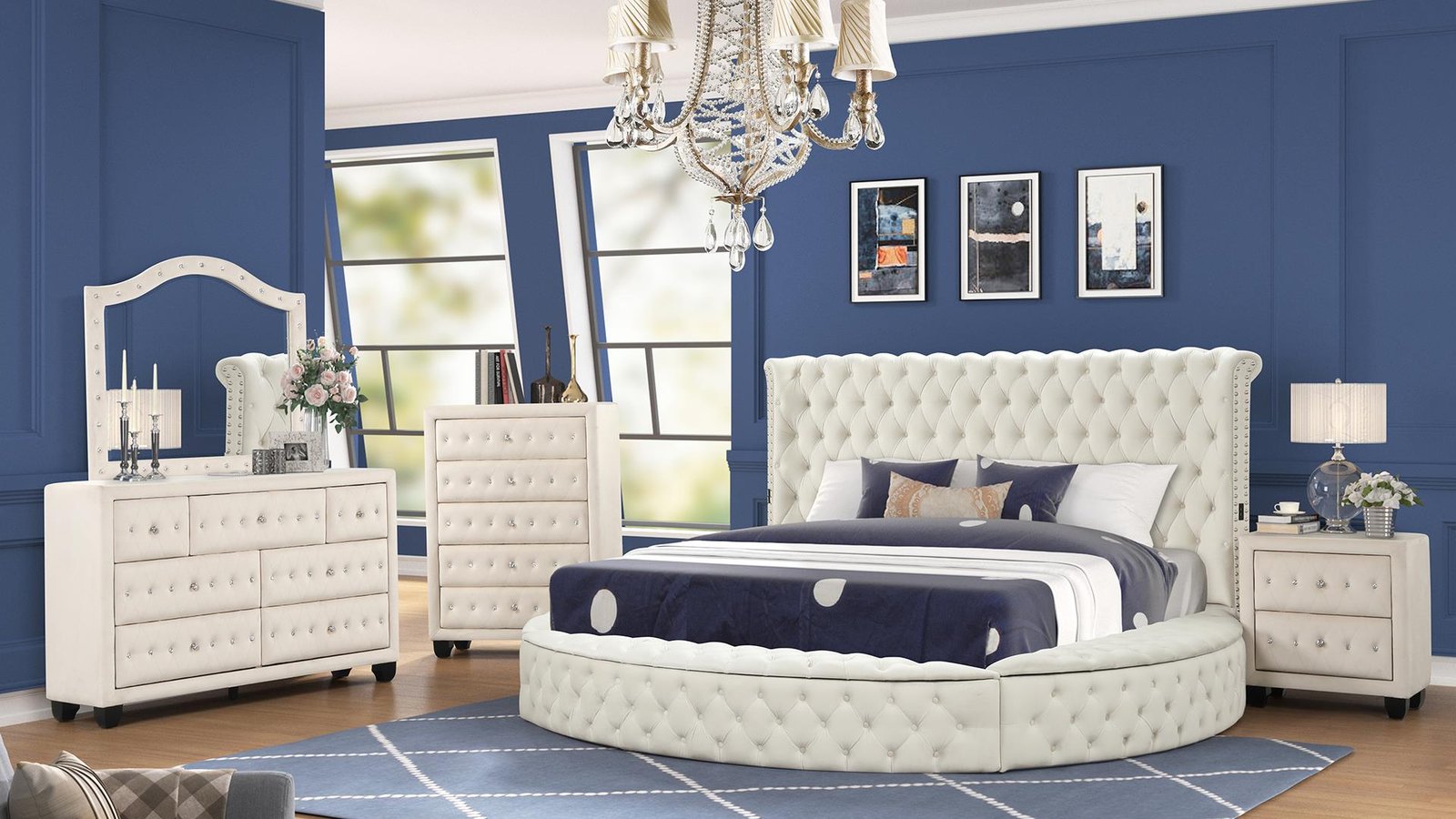 Second image of HAZEL KING 4 PC BEDROOM SET IN CREAM