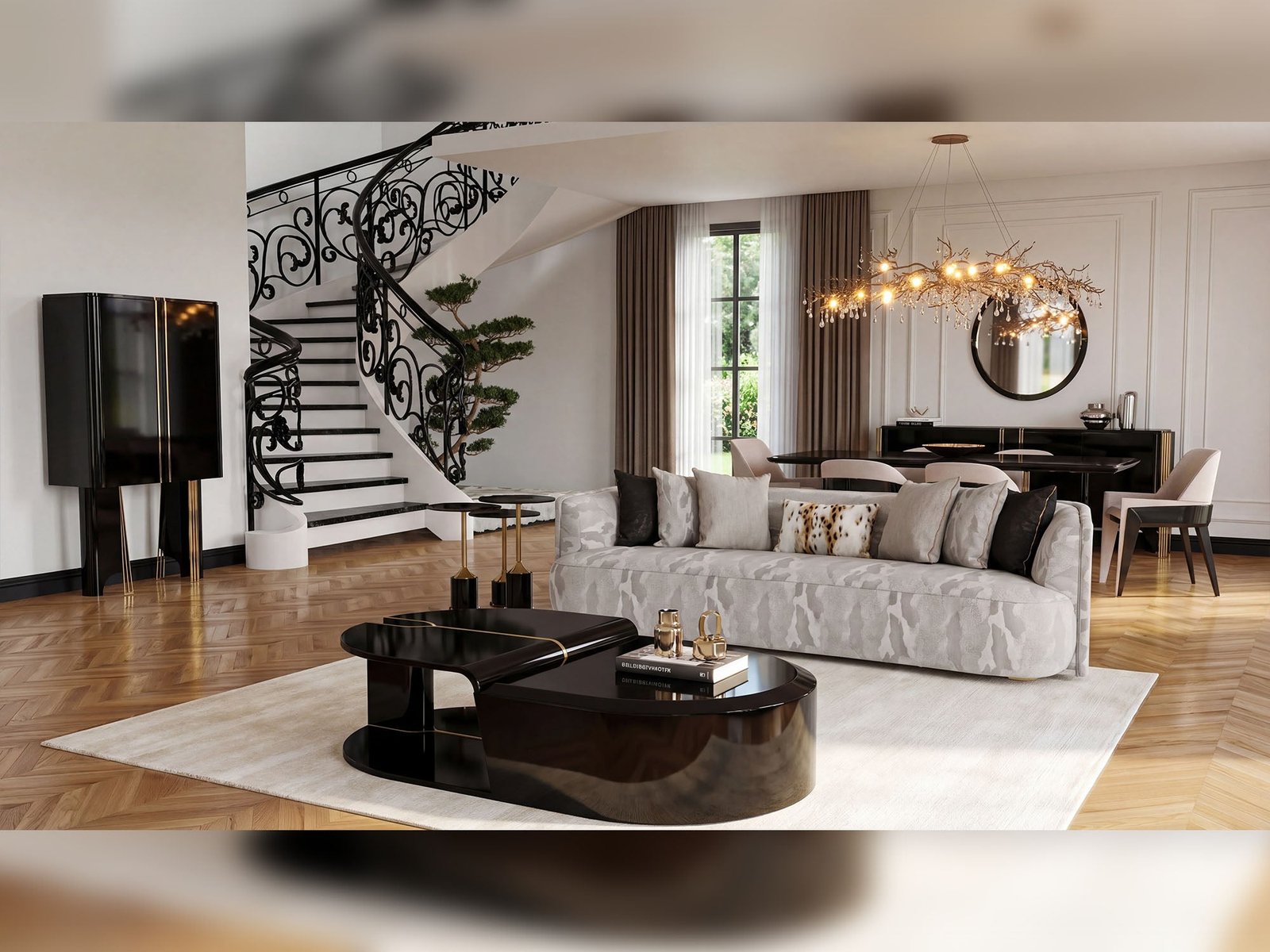 Hanedan 4-pieces (1 Four Seater Lux Sofa & 1 Four Seater Sofa & 2 Chair) Livingroom