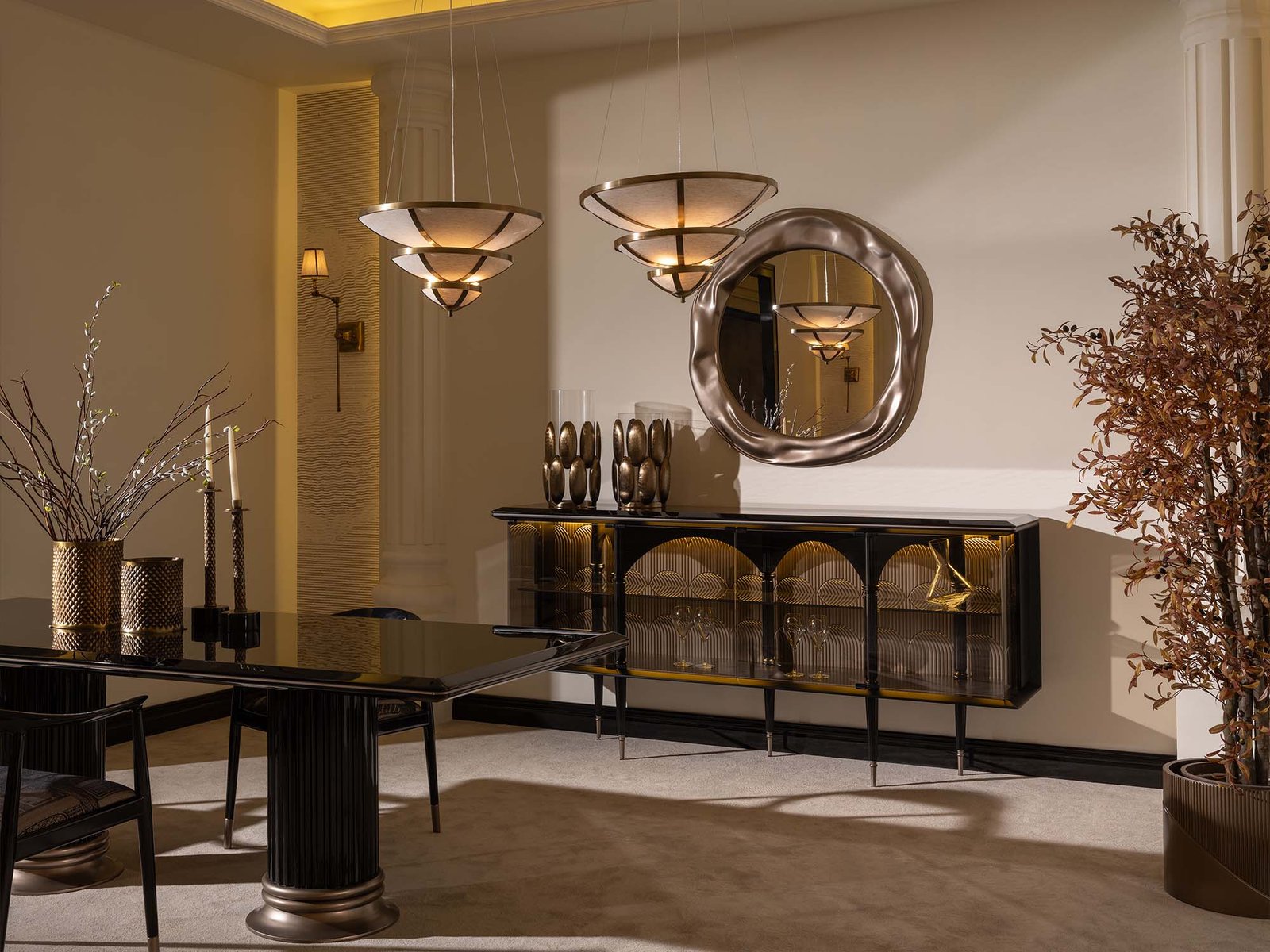 Istanbul Diningroom (Consol With Mirror & Dining Table & 6 Dining Chair)