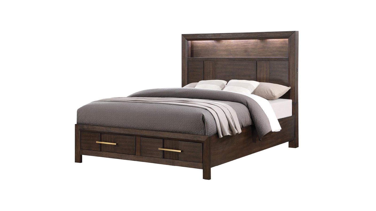 KENZO QUEEN BED WALNUT