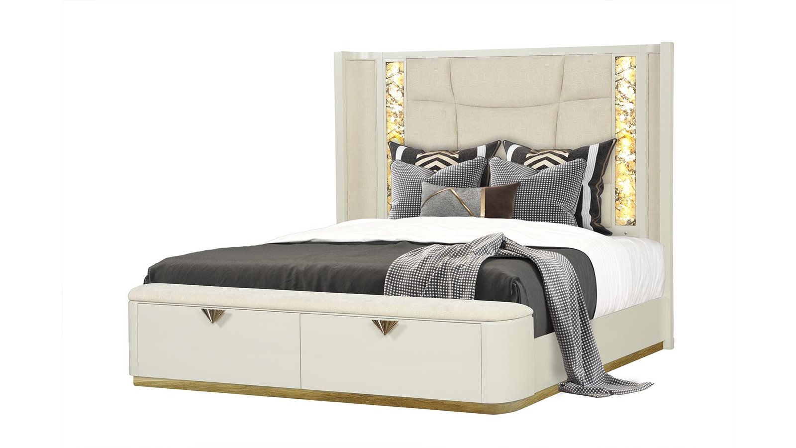 LA PIERRE QUEEN BED IN CREAM