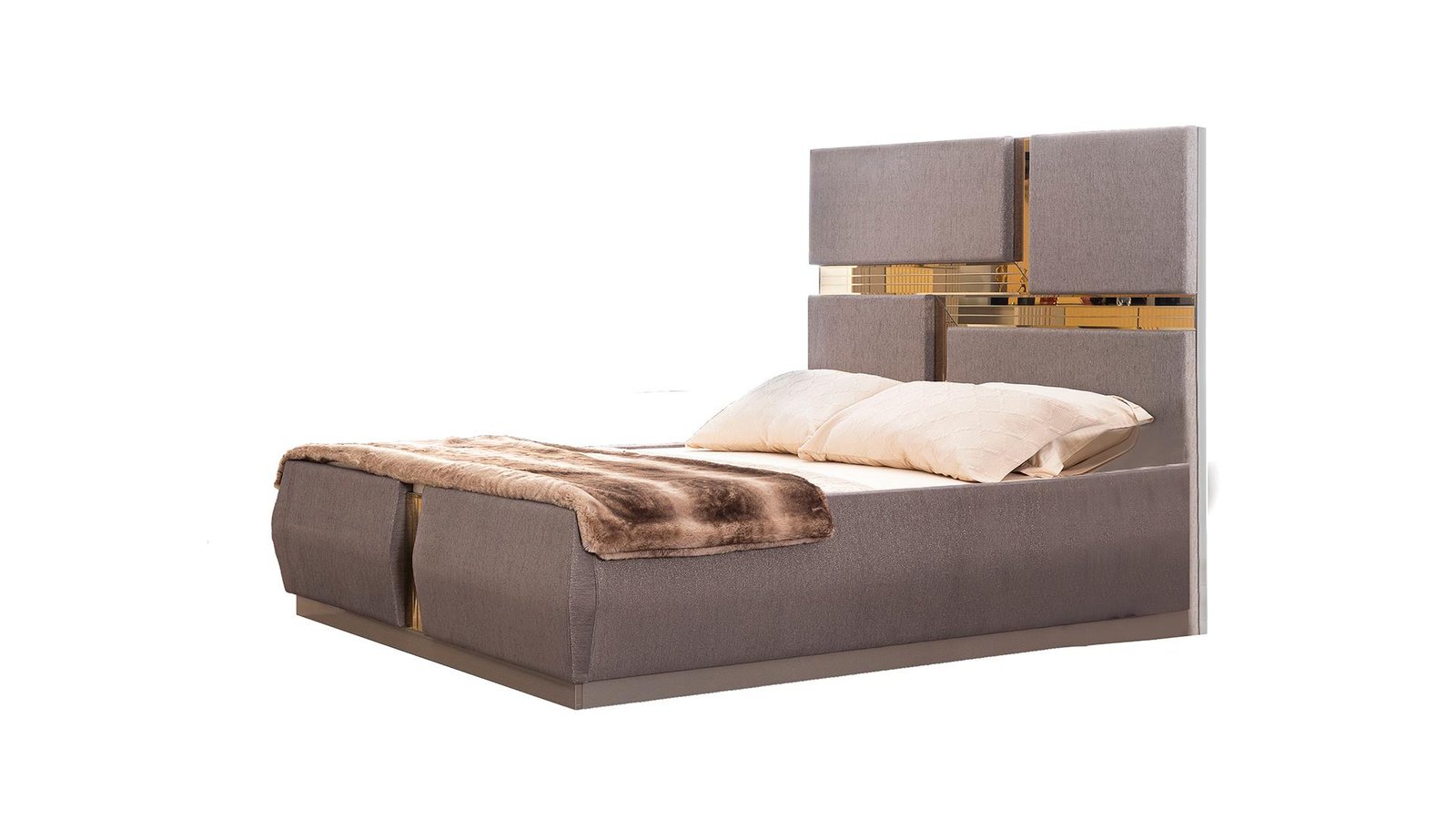 LORENZO QUEEN BED RIVER SAND GRAY