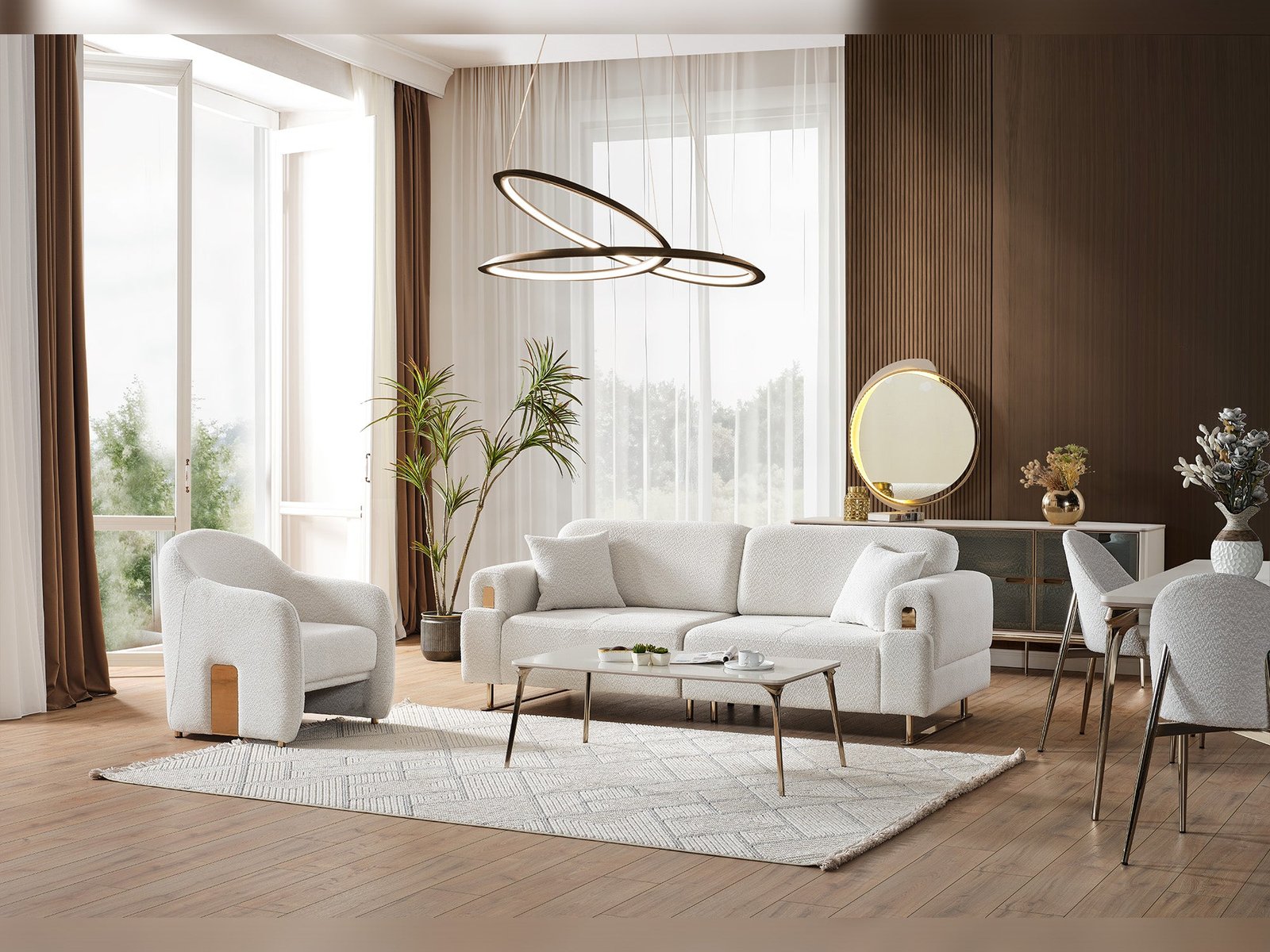 Law 4-pieces (2 Sofa & 2 Chair) Livingroom
