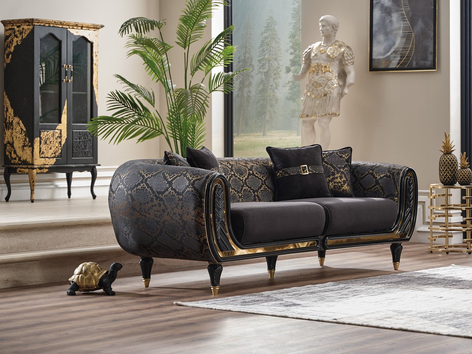 Second image of Lima Stationary Sofa Black
