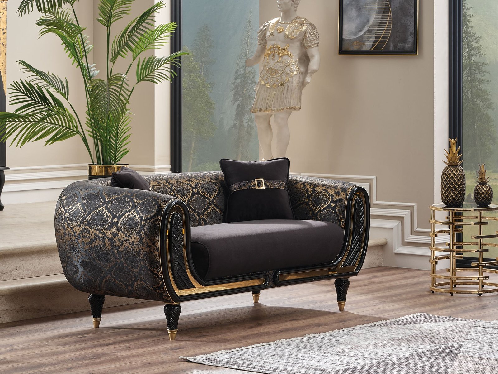 Second image of Lima Stationary Loveseat Black