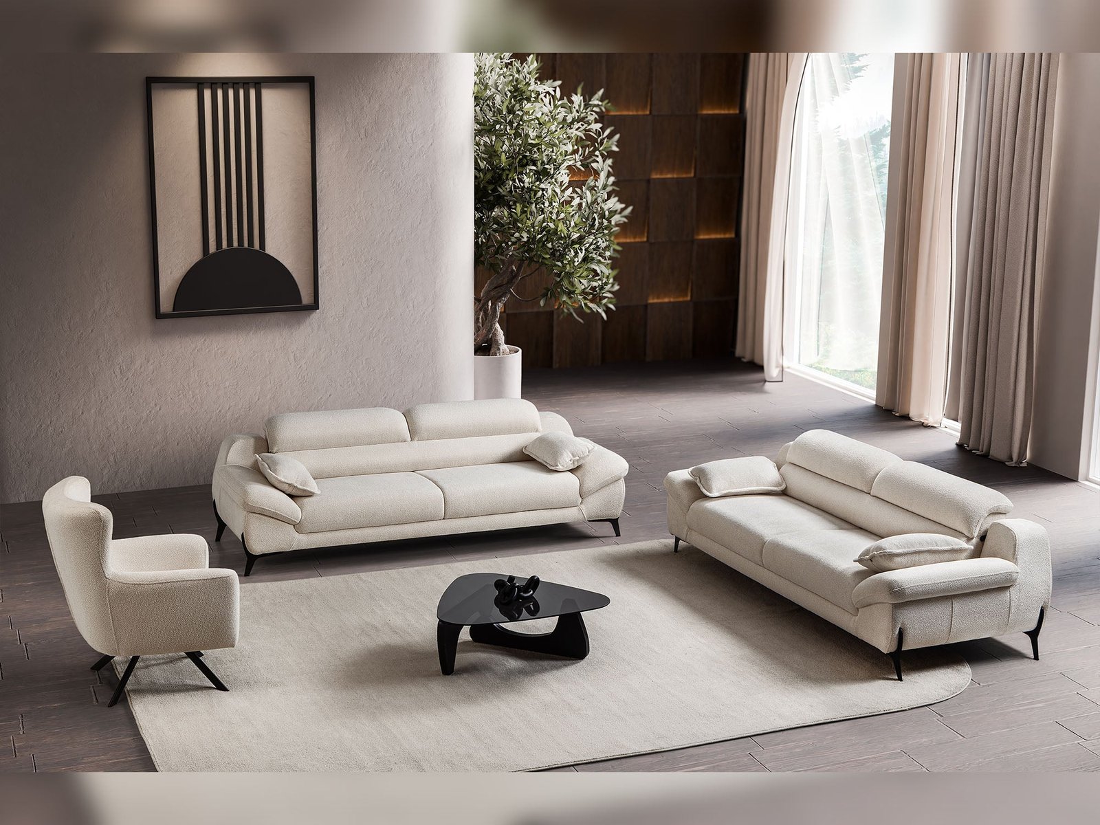 Second image of Lorenzo 3-pieces (Sofa & Loveseat & Chair) Livingroom Set