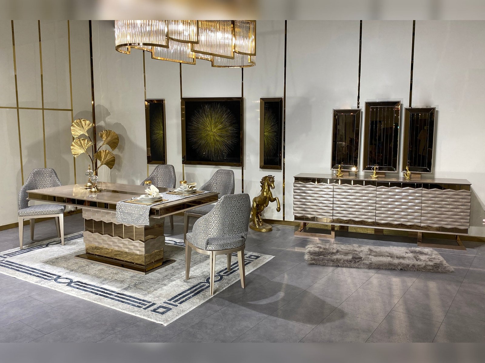 Second image of Lucas Diningroom (Consol With Mirror & Dining Table & 6 Dining Chair)