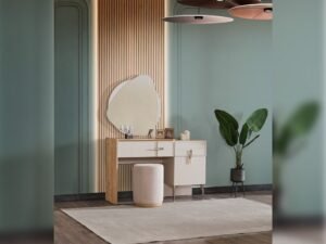 Lugano Dresser With Mirror & Ottoman