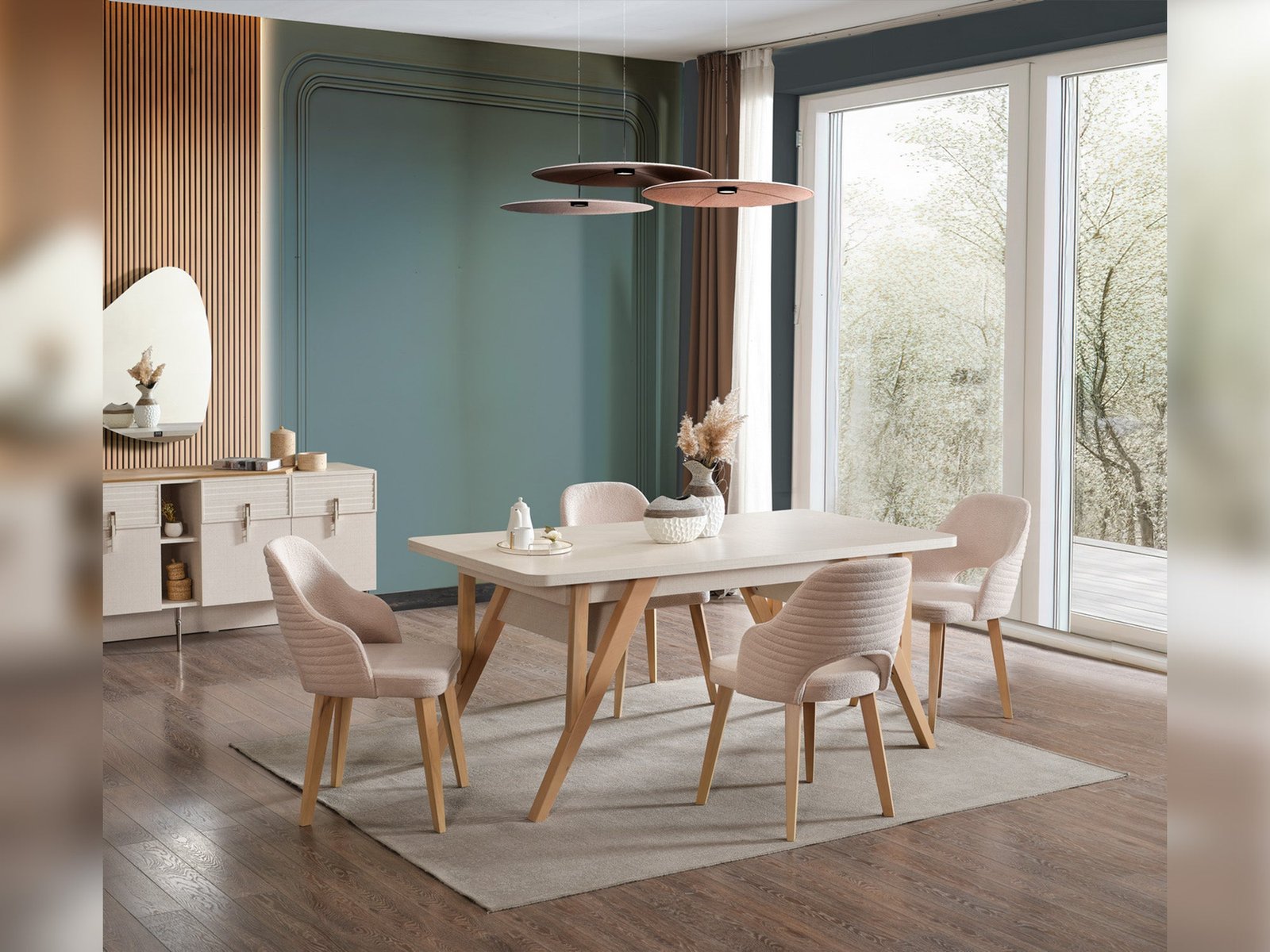 Second image of Lugano Diningroom (Consol With Mirror & Dining Table & 6 Dining Chair)