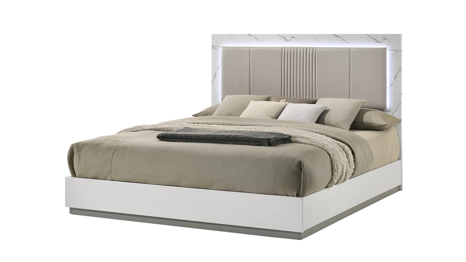 MIST QUEEN BED WHITE