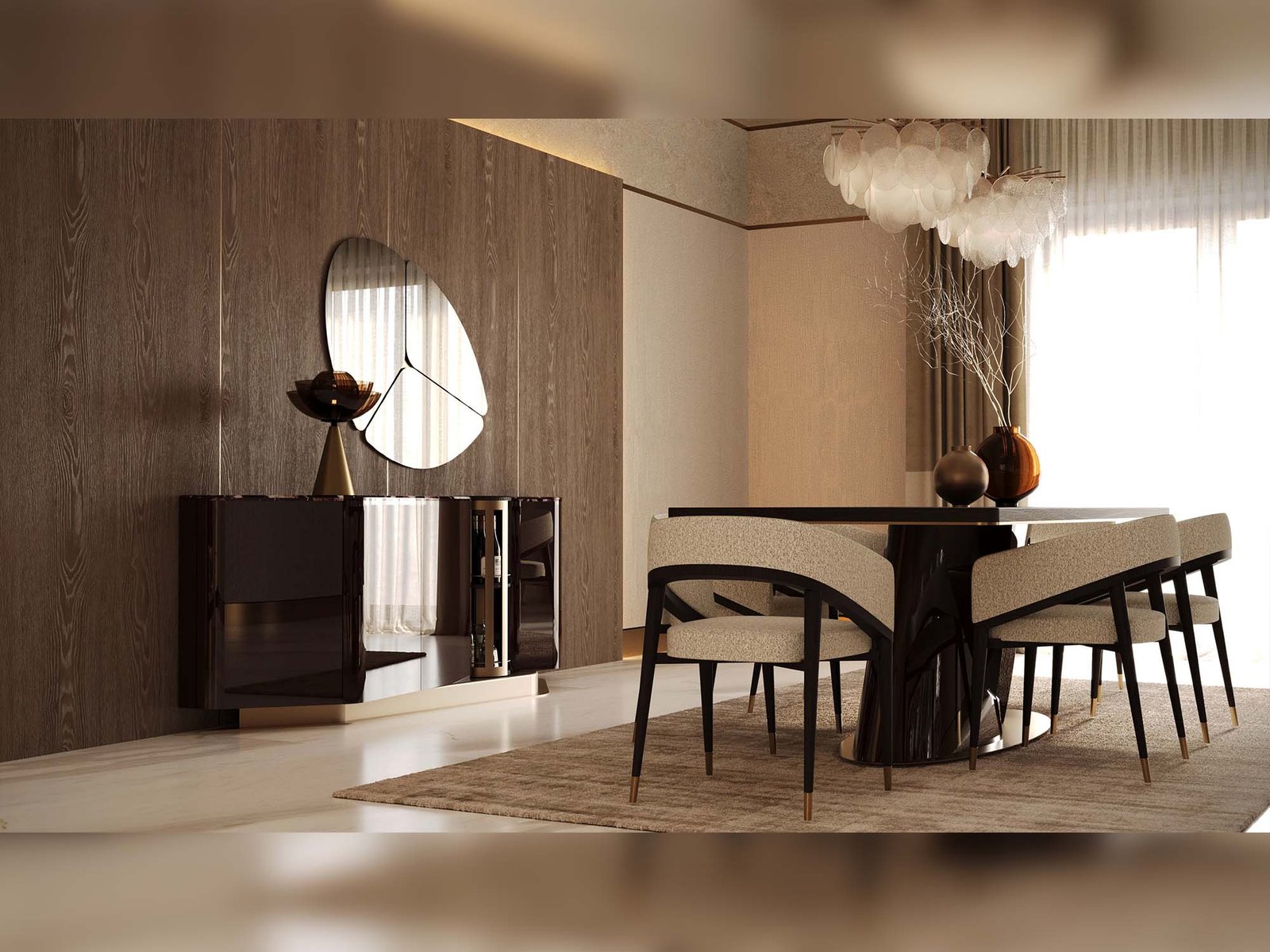 Second image of Mahzen Diningroom (Consol With Mirror & Dining Table & 6 Dining Chair)