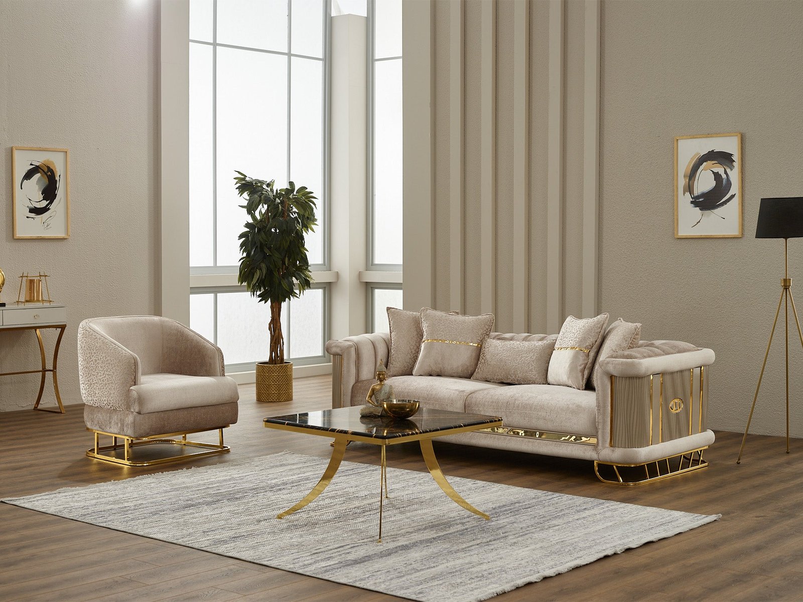 Second image of Majeste 3-pieces (Sofa & Loveseat & Chair) Livingroom Set