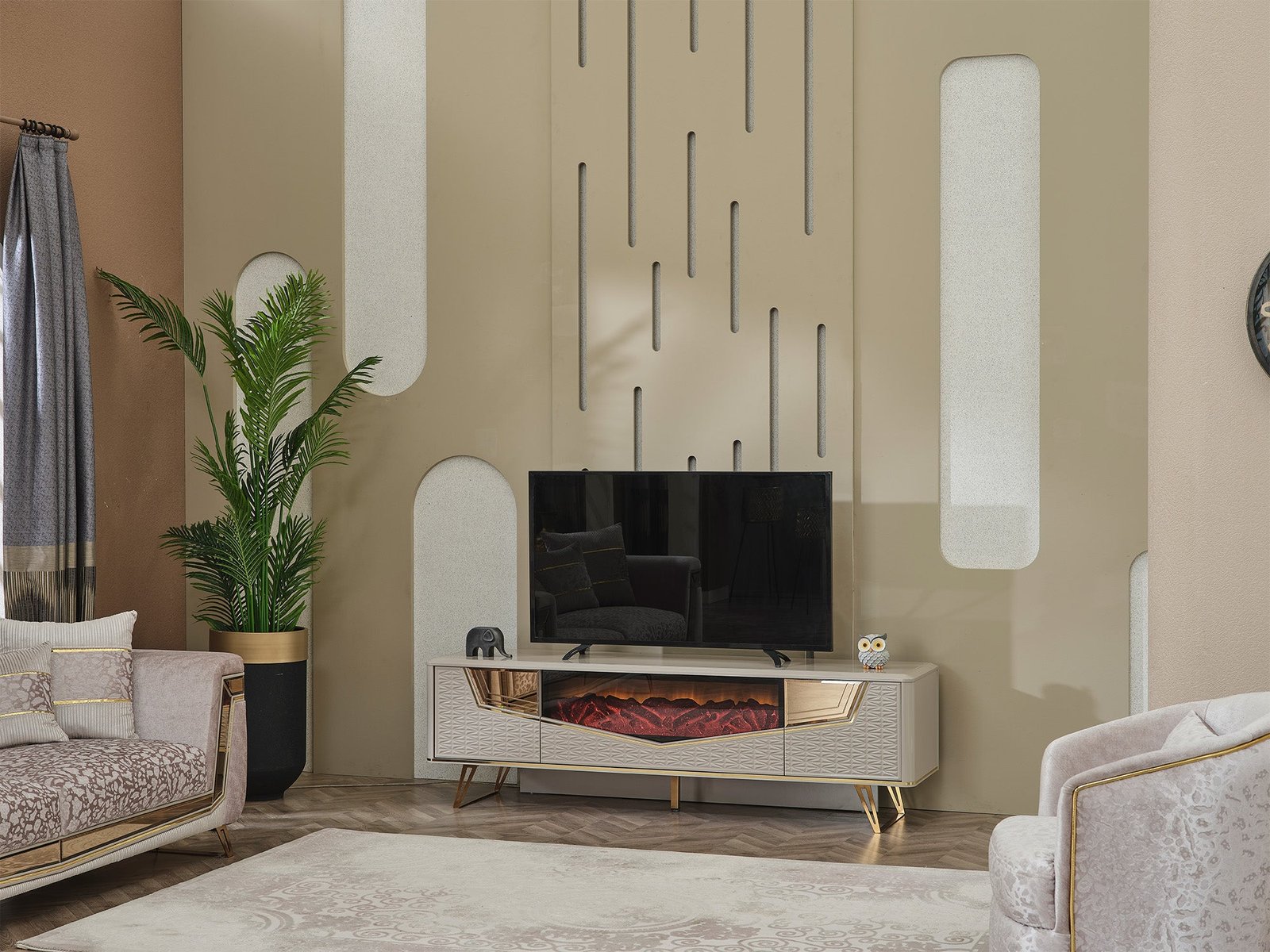 Second image of Milano Max Tv Stand With Fire Place