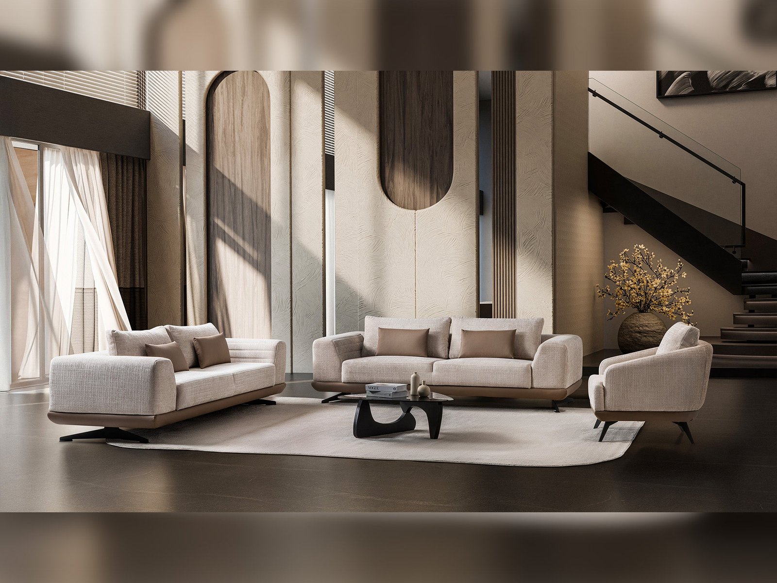 Second image of Milano 3-pieces (Sofa & Loveseat & Chair) Livingroom Set
