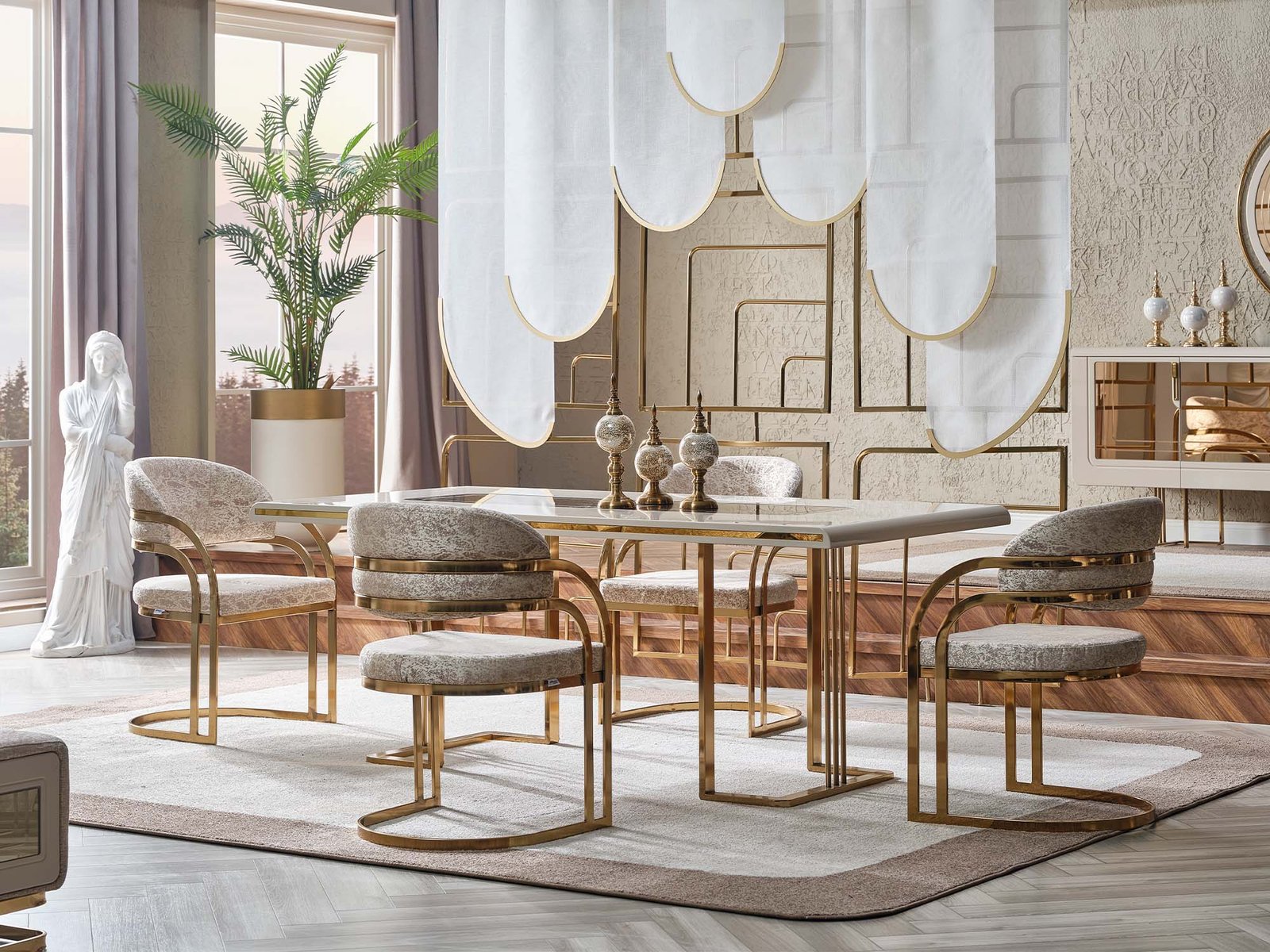 Second image of Monza Diningroom (Consol With Mirror & Dining Table & 6 Dining Chair)