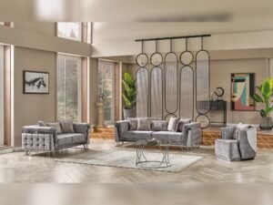 Munich 3-pieces (Sofa & Loveseat & Chair) Livingroom Set Grey
