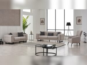 Nero 3-pieces (Sofa & Loveseat & Chair) Livingroom Set Light Grey
