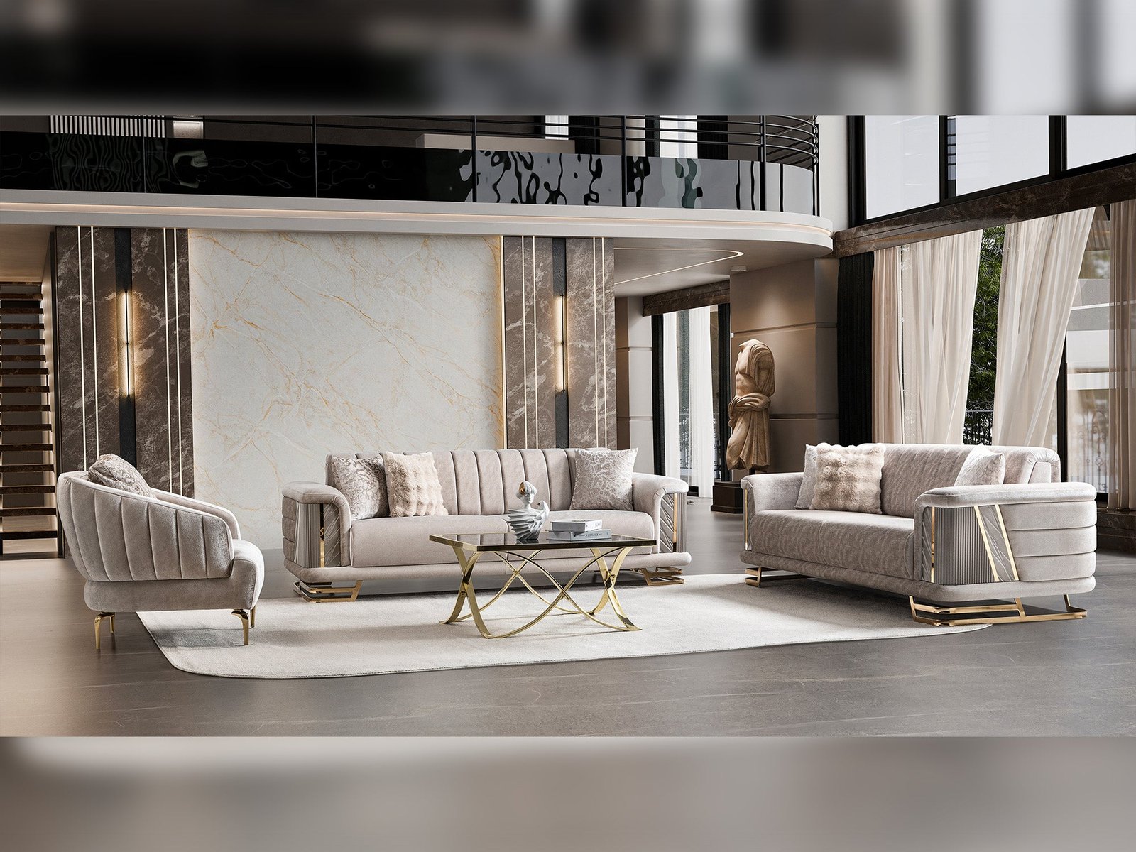 Second image of Nevada 3-pieces (Sofa & Loveseat & Chair) Livingroom Set