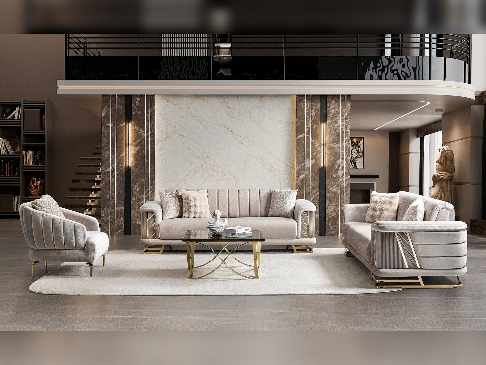 Nevada 3-pieces (Sofa & Loveseat & Chair) Livingroom Set