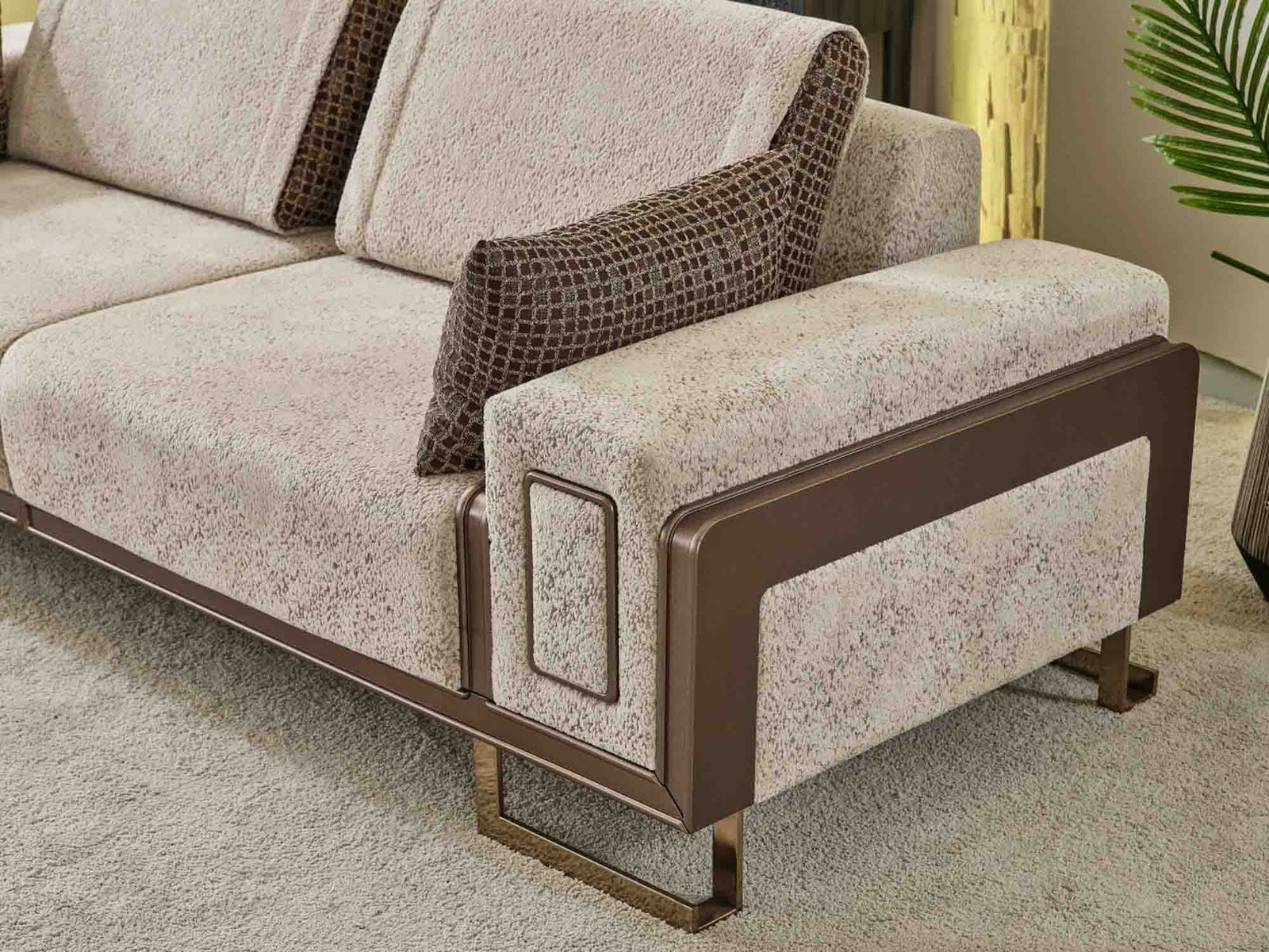 Second image of Nirvana Stationary 4 Seat Sofa Beige