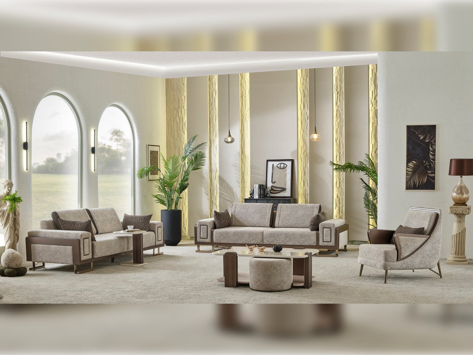Second image of Nirvana 4-pieces (2 Four Seat Sofa & 2 Chair) Livingroom Set Beige