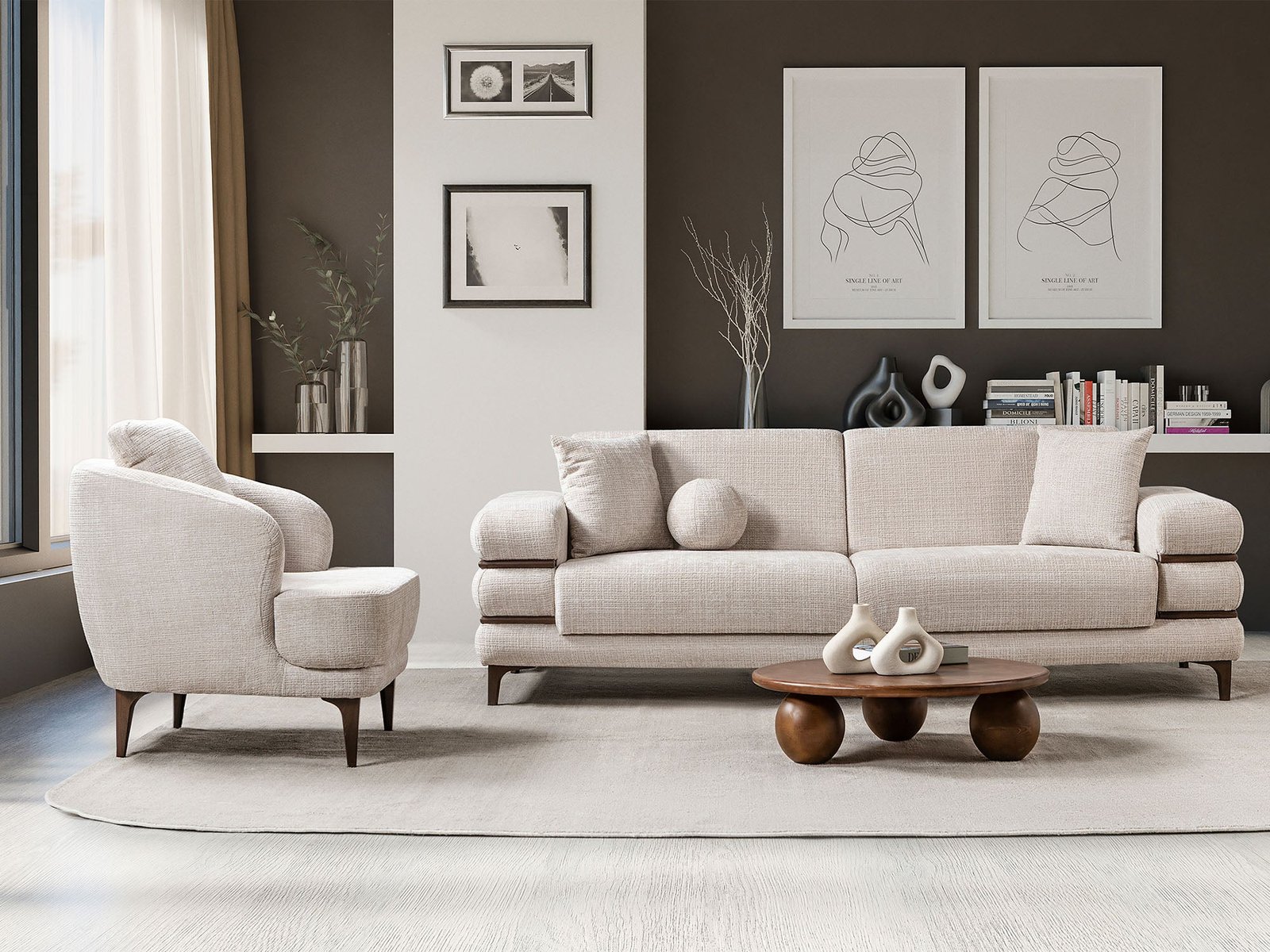 Second image of Odessa  3-pieces (Sofa & Loveseat & Chair) Livingroom Set