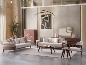 Odin 4-pieces (4 Seater Sofa &  3 Seater Sofa & 2 Chair) Livingroom Set Cream