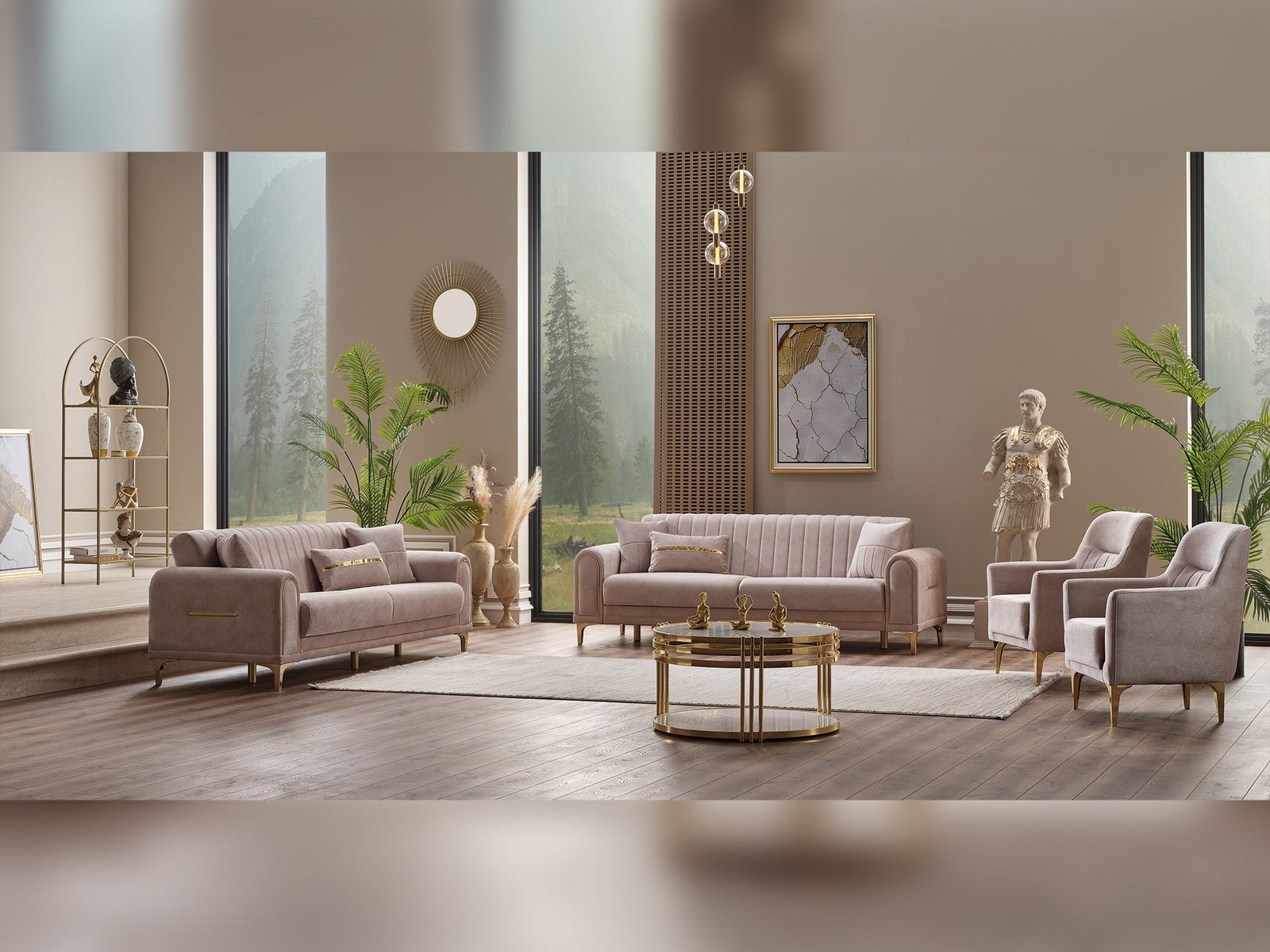 Second image of Orion 3-pieces (Sofa & Loveseat & Chair) Livingroom Set Cream