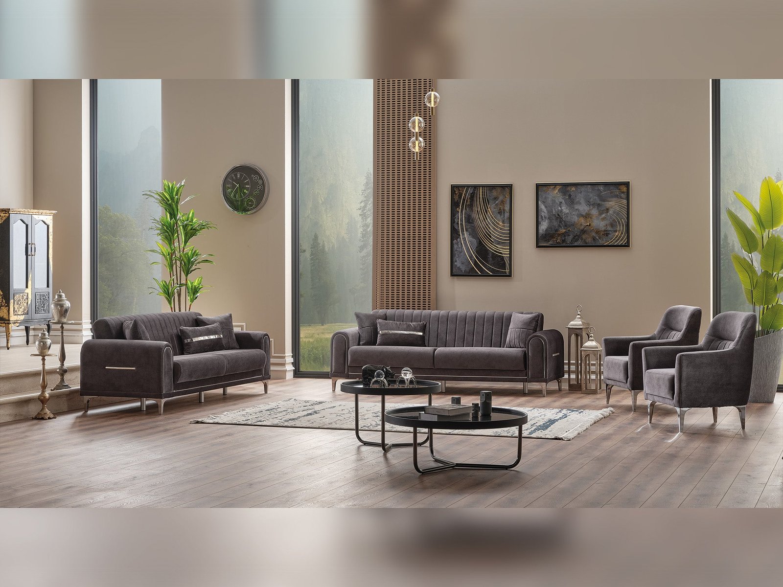 Second image of Orion 3-pieces (Sofa & Loveseat & Chair) Livingroom Set Grey