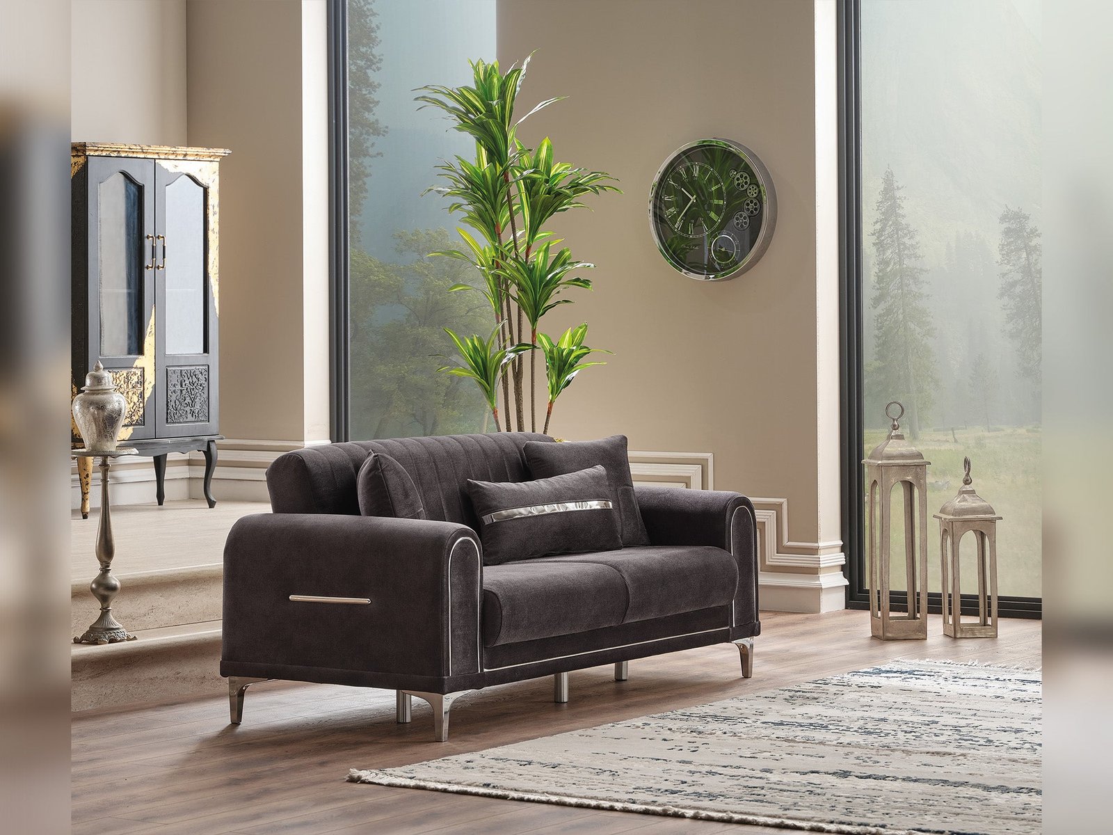 Second image of Orion Convertible Loveseat Grey