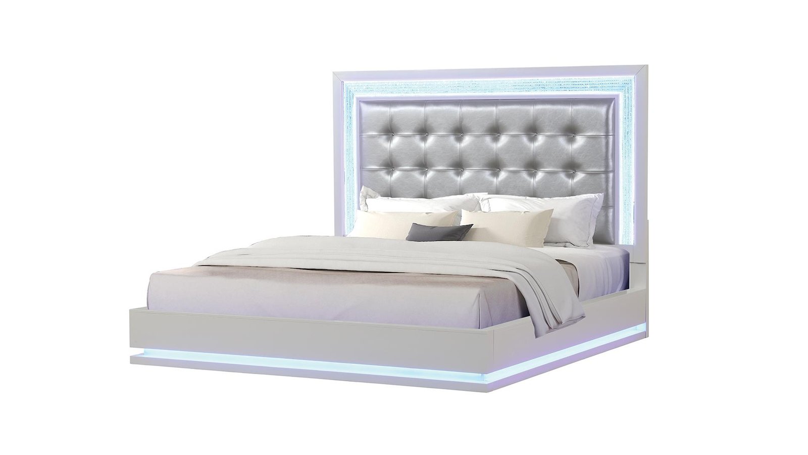 Second image of PASSION QUEEN 4 PC BEDROOM SET IN MILKY WHITE