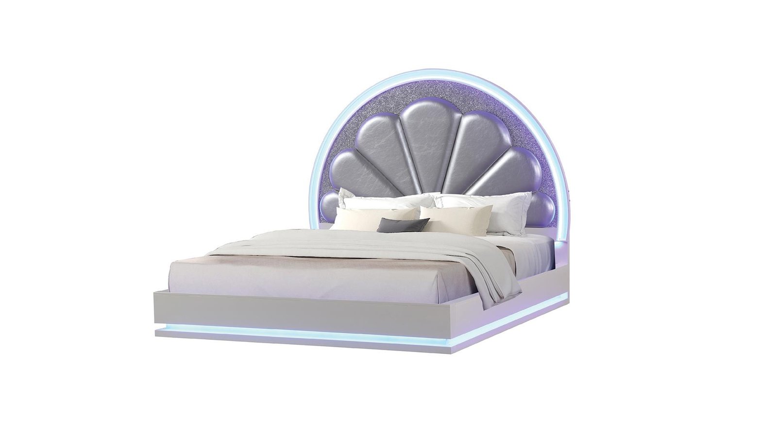 PERLA QUEEN BED MILKY WHITE
