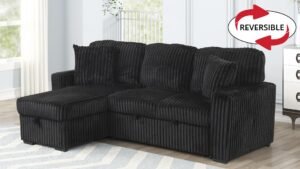 PLUSH SECTIONAL SOFA BLACK
