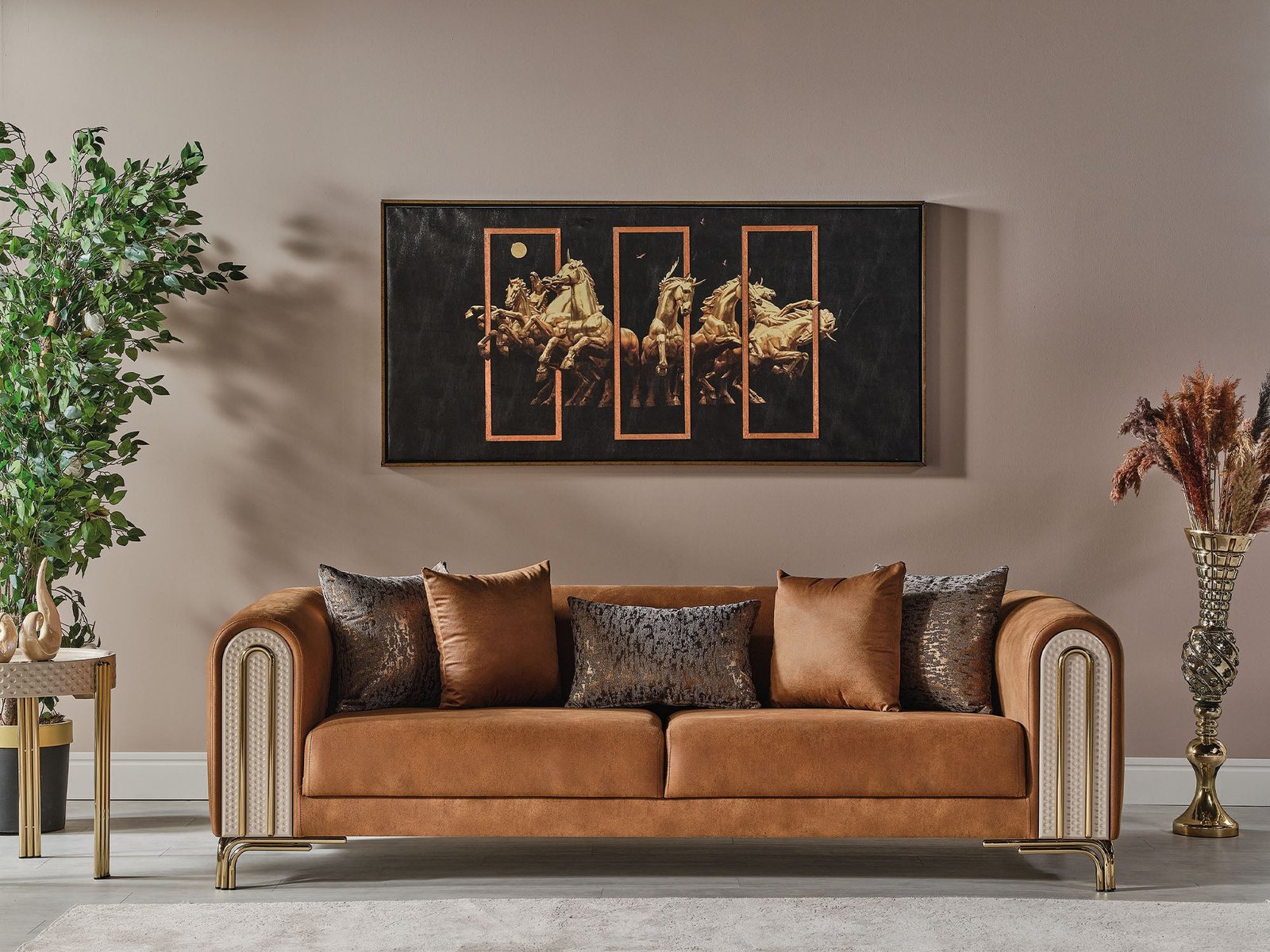 Second image of Paris Stationary Sofa Brown