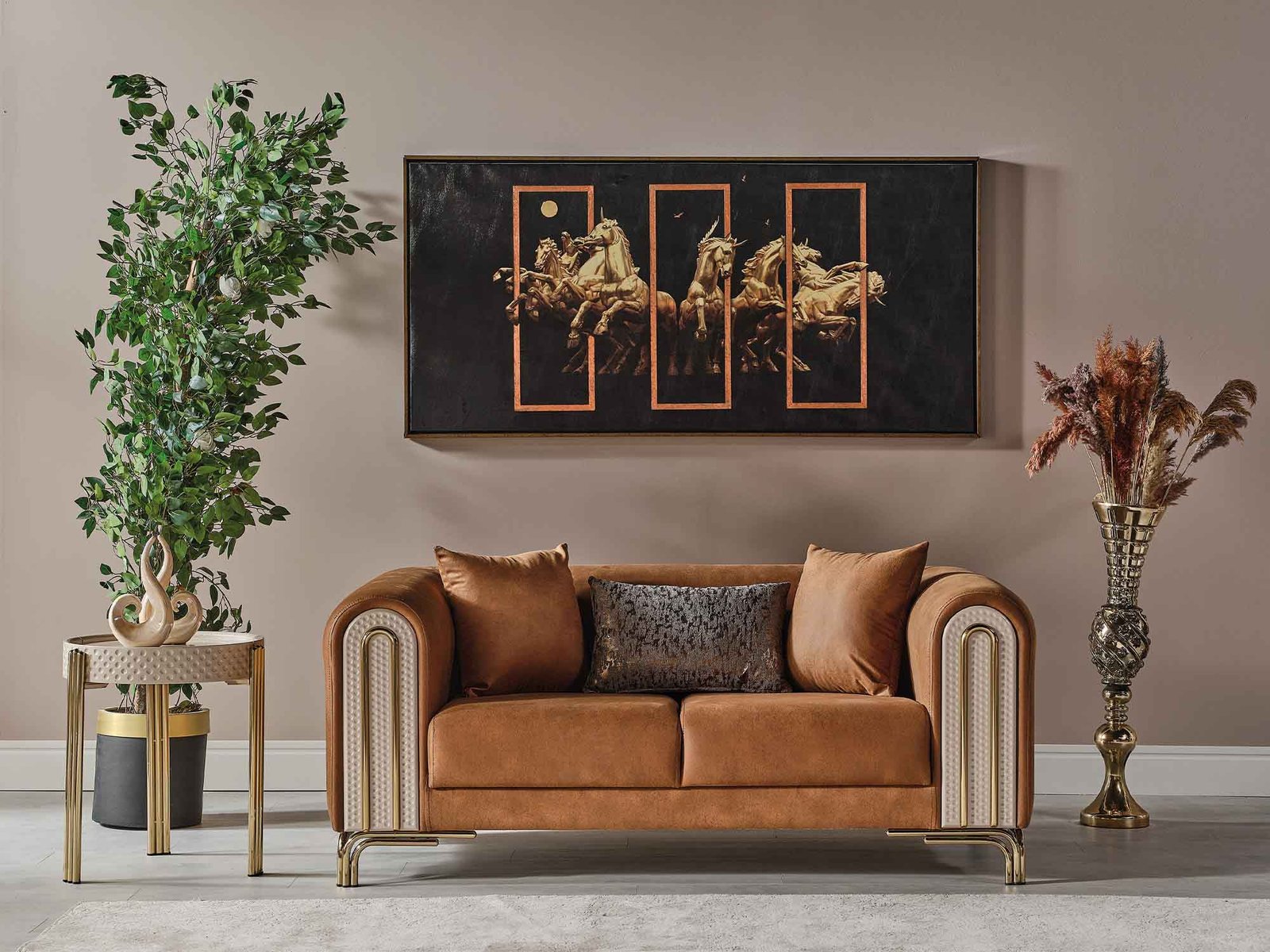 Second image of Paris Stationary Loveseat Brown