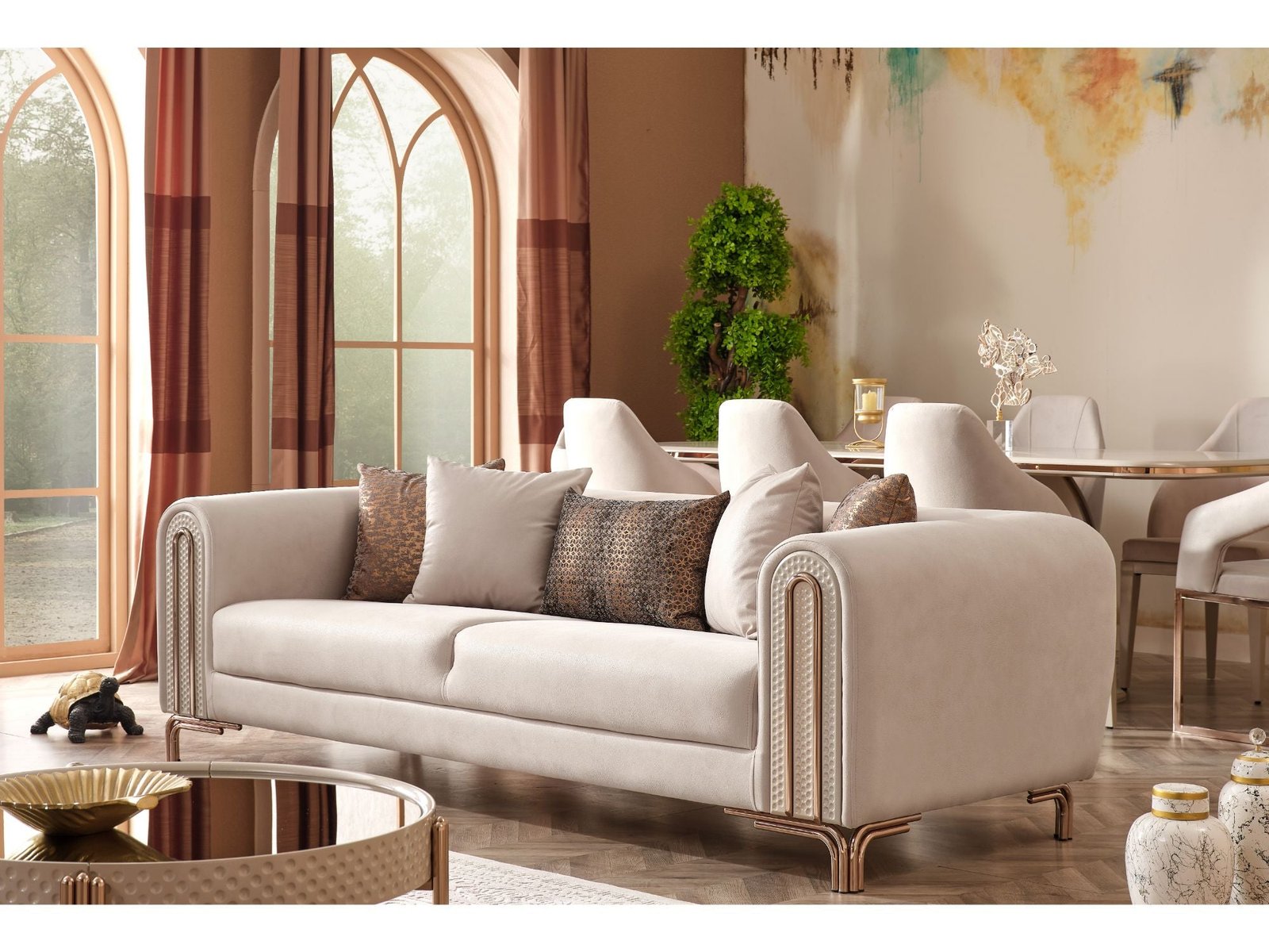 Second image of Paris Stationary Sofa Cream
