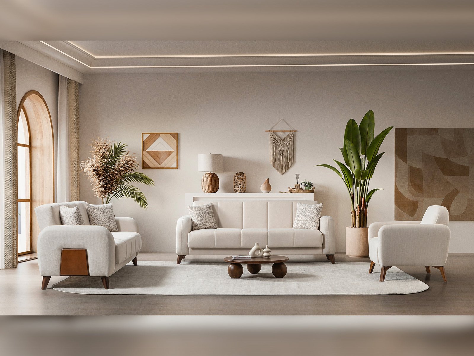 Polo 3-pieces (Sofa & Loveseat & Chair) Livingroom Set
