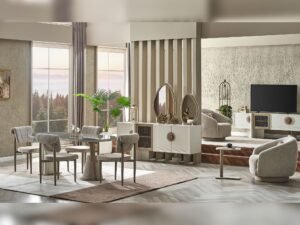 Prag Max Diningroom (Consol With Mirror & Dining Table & 6 Dining Chair)
