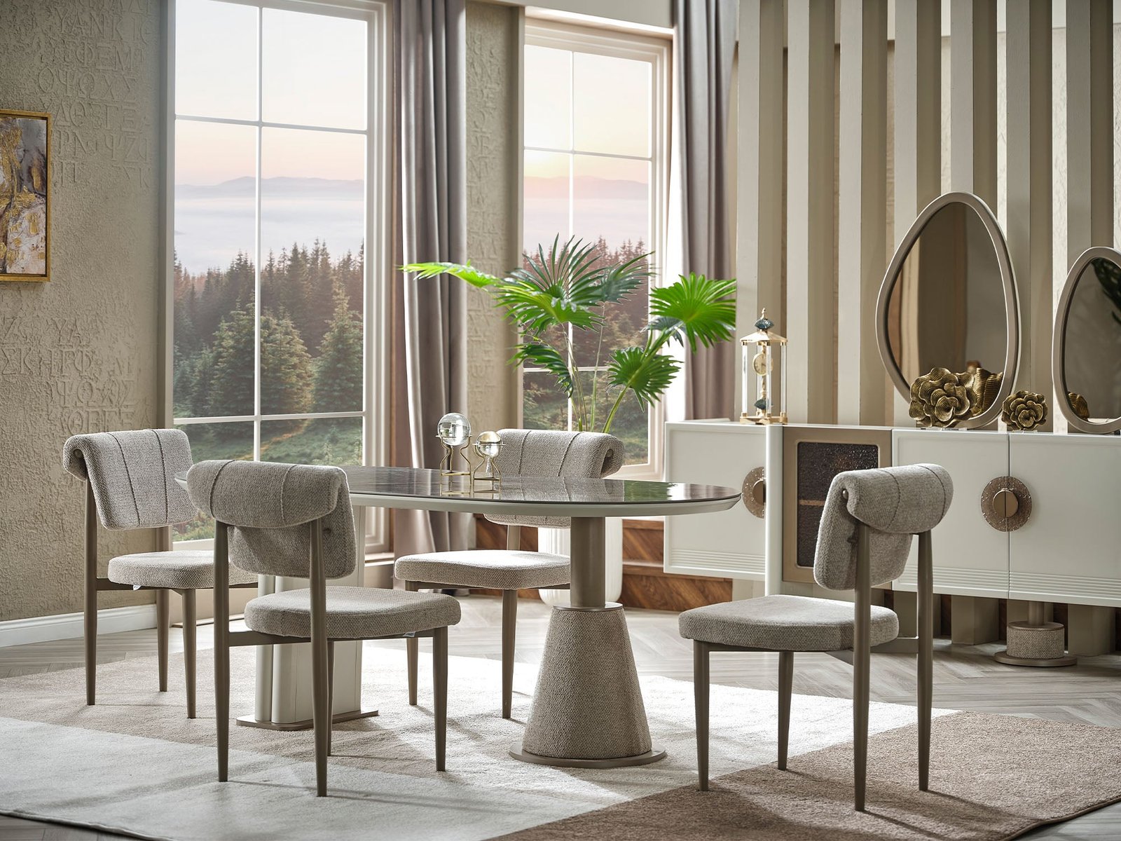 Second image of Prag Max Diningroom (Consol With Mirror & Dining Table & 6 Dining Chair)