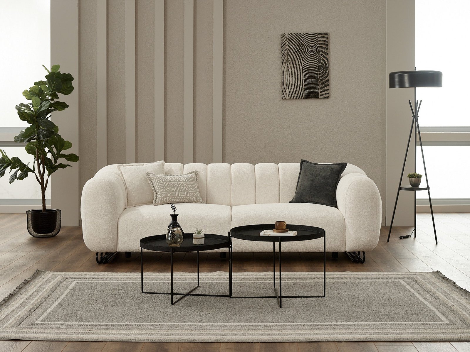 Puffy Stationary Loveseat