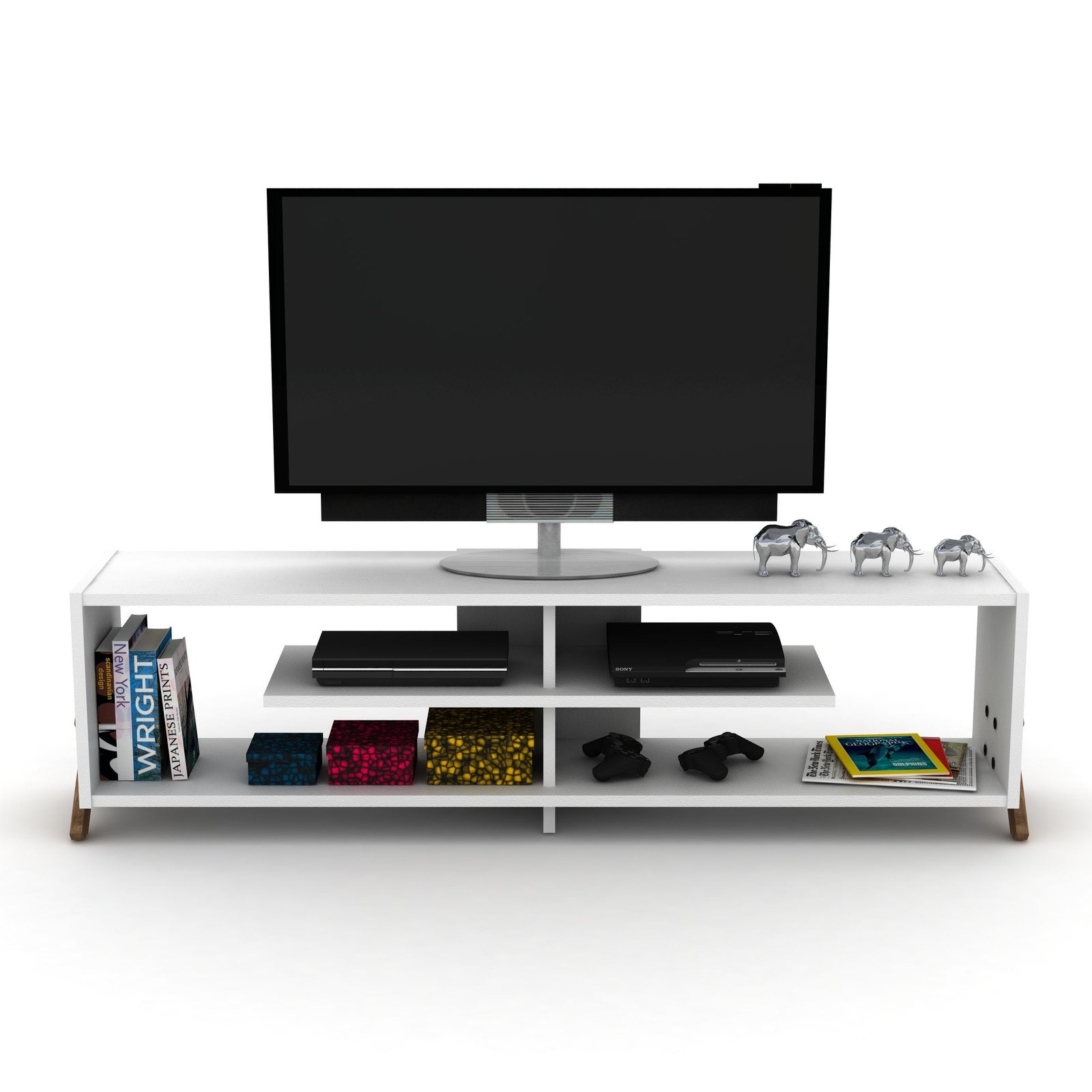 Second image of Kipp Tv Stand Walnut-White