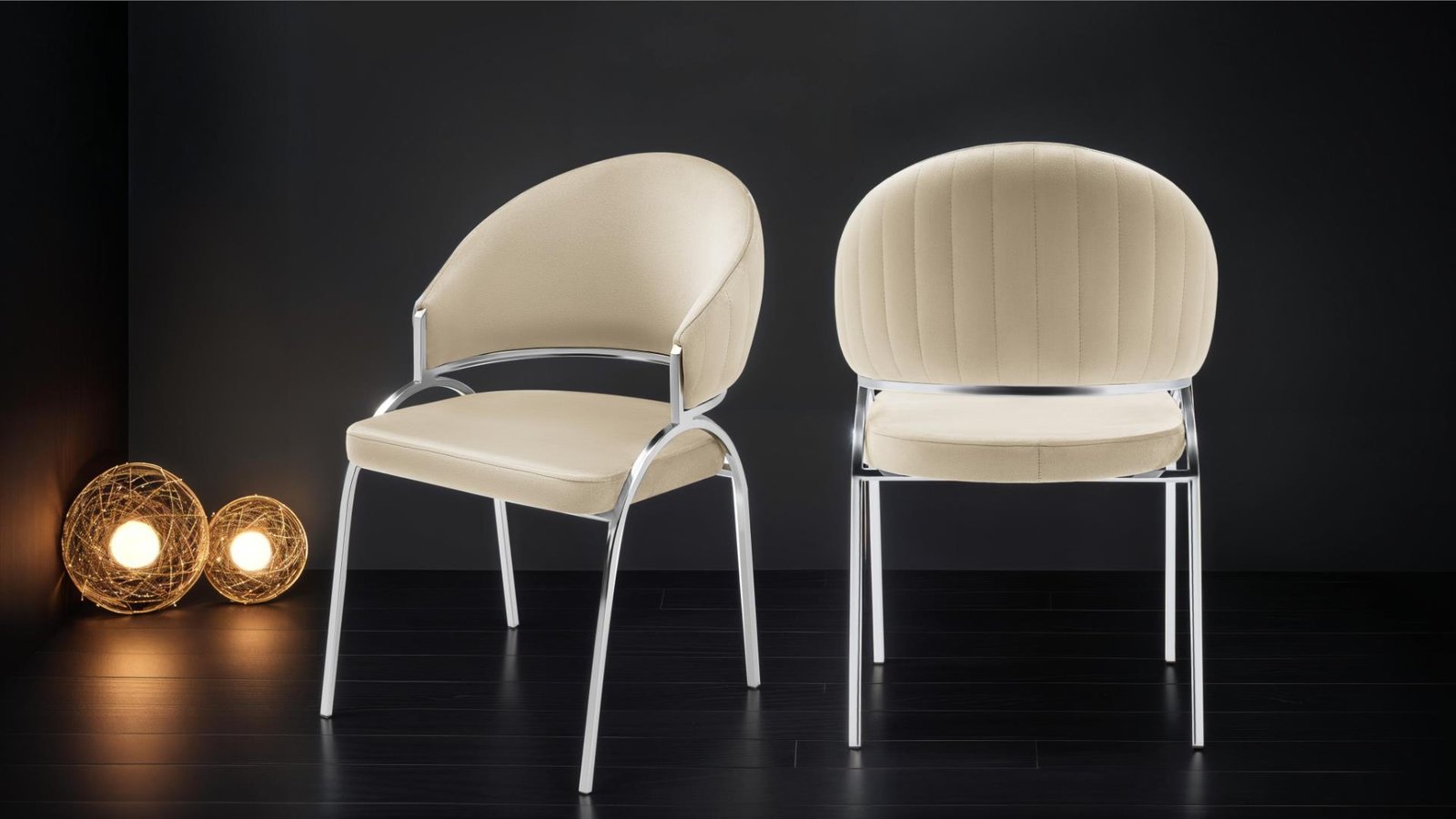 RUBY STEEL LEGS BEIGE - 2 CHAIRS PER BOX