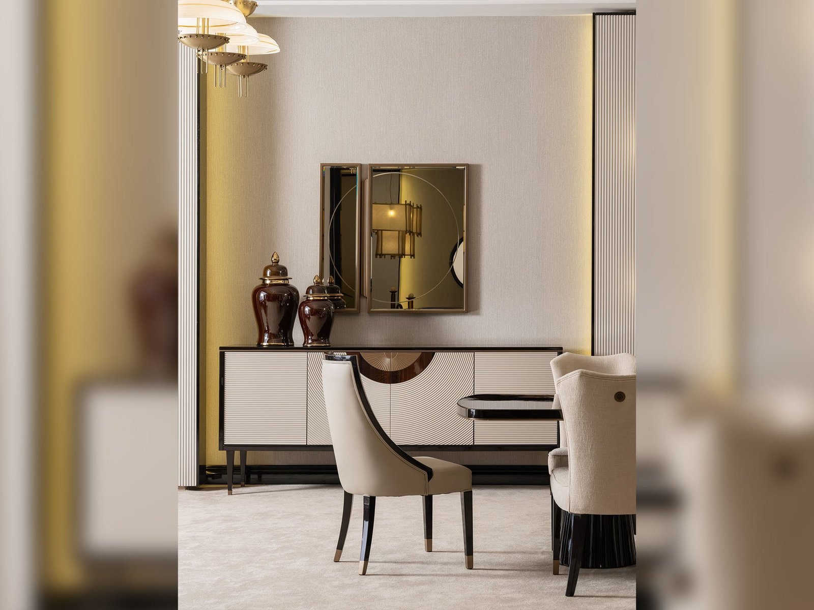 Second image of Revora Diningroom (Consol With Mirror & Dining Table & 2 Lux Dining Chair & 2 Dining Chair)