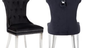 RITA STAINLESS STEEL LEGS BLACK - 2 CHAIRS PER BOX