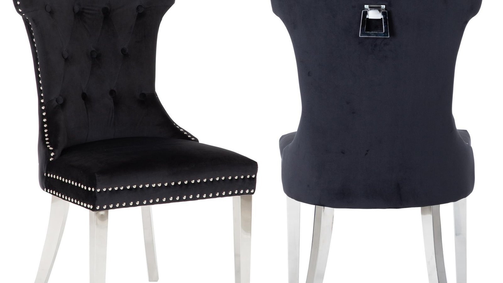 RITA STAINLESS STEEL LEGS BLACK - 2 CHAIRS PER BOX