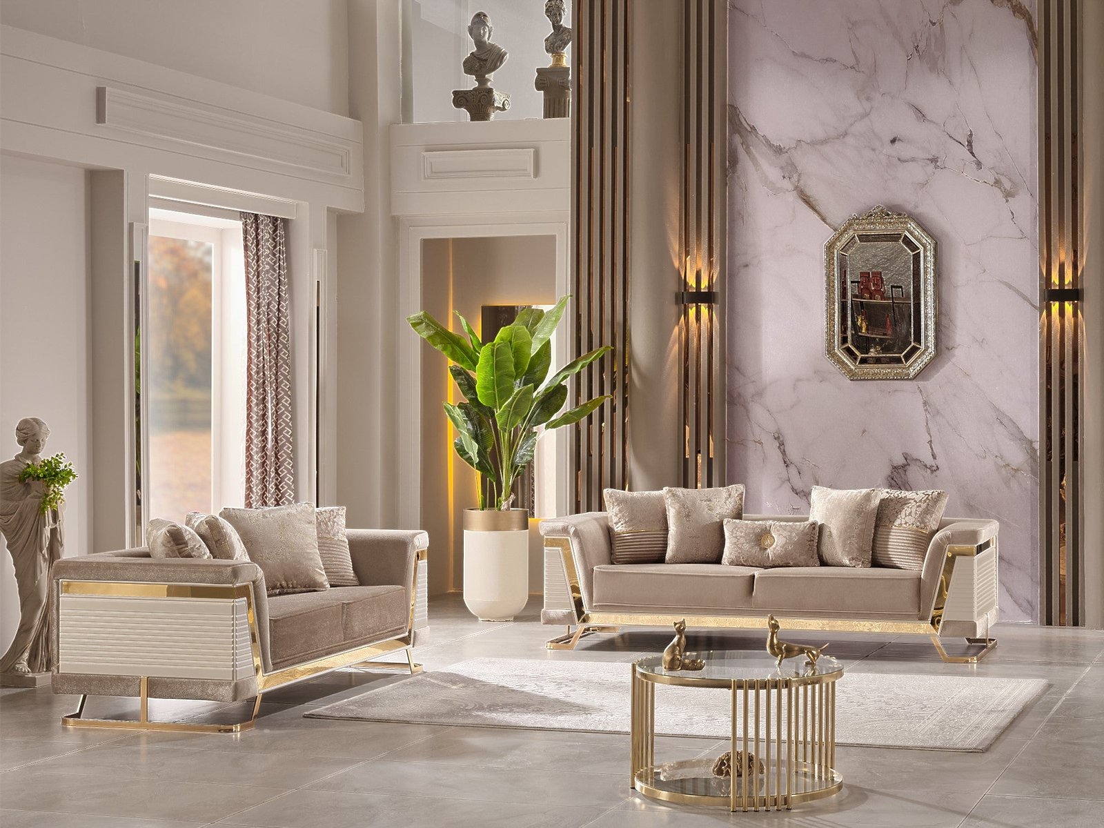 Second image of Rixos 3-pieces (Sofa & Loveseat & Chair) Livingroom Set Beige