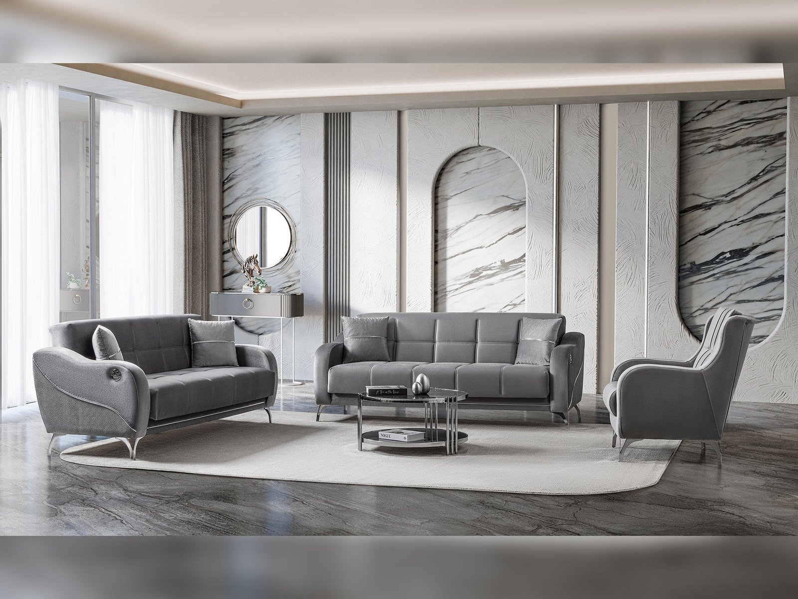 Rolex 3-pieces (Sofa & Loveseat & Chair) Livingroom Set