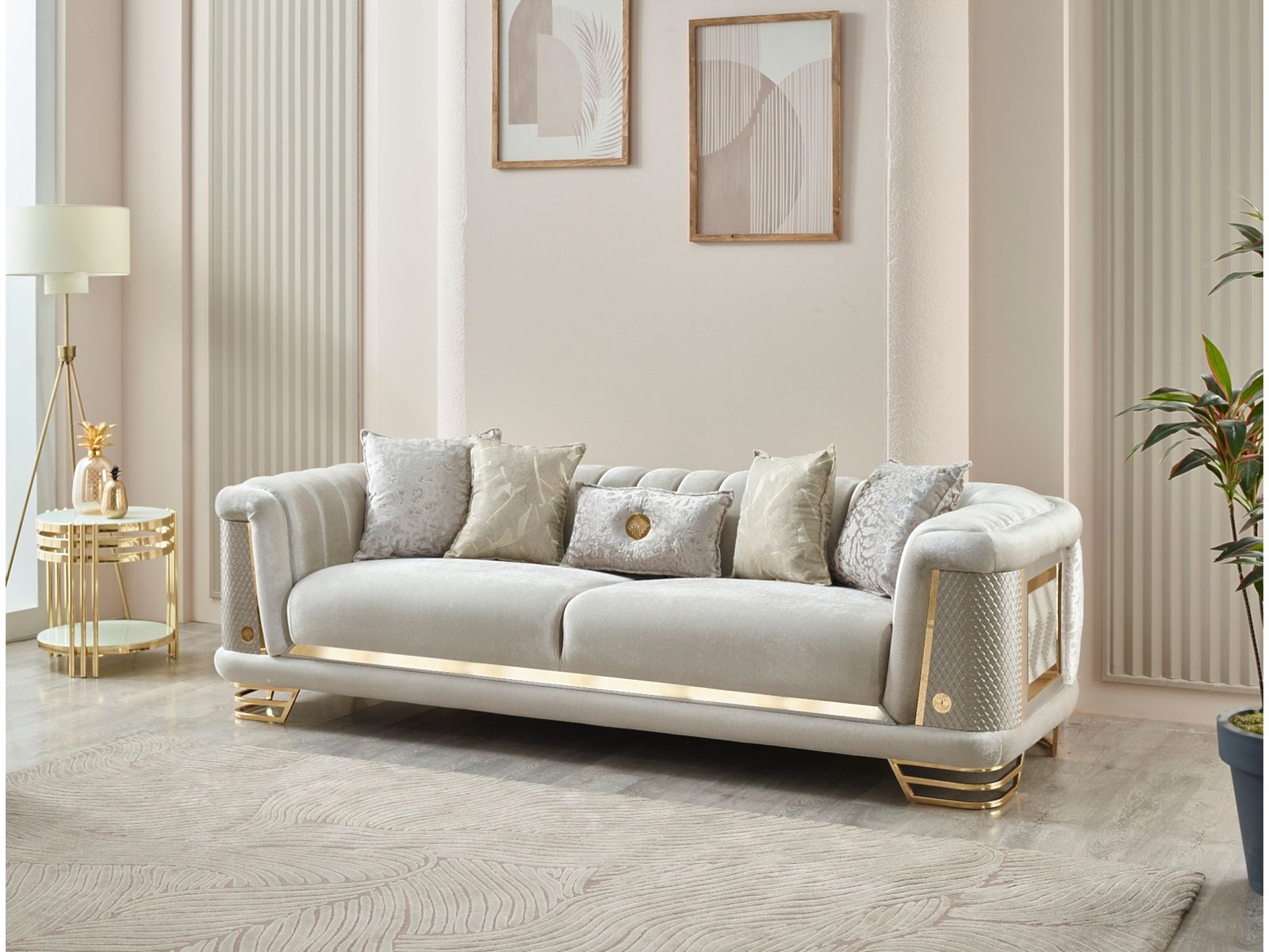 Second image of Romans Stationary Sofa Cream