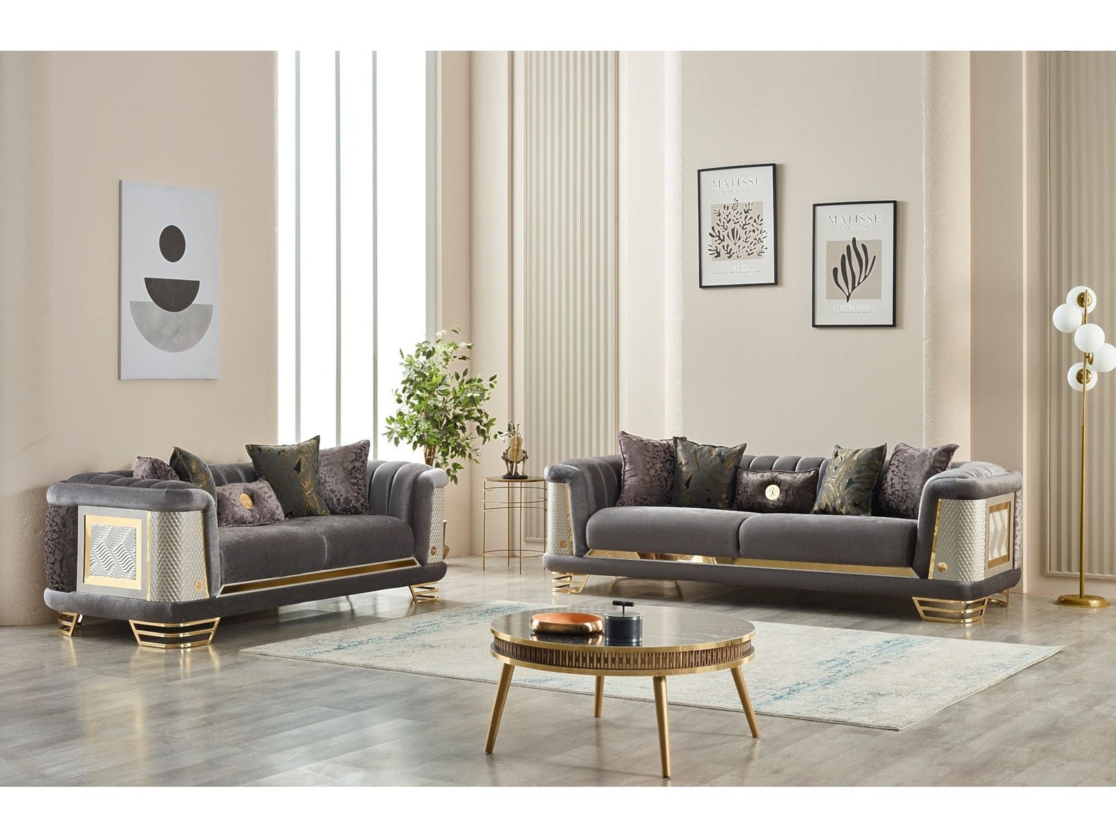 Second image of Romans Stationary Loveseat Grey