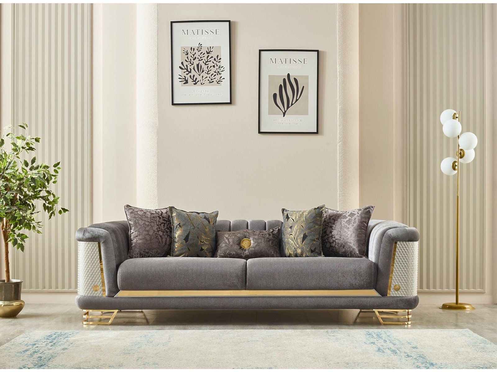 Second image of Romans Stationary Sofa Grey